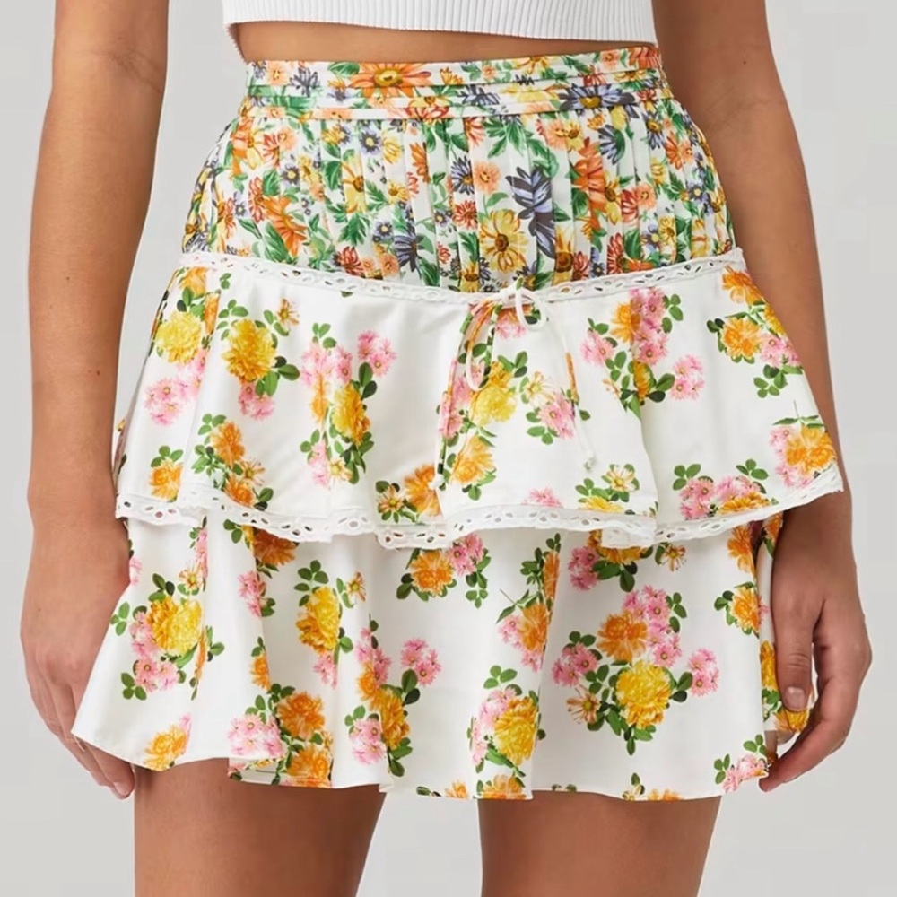 For Love and Lemons Roselyn Mini Skirt